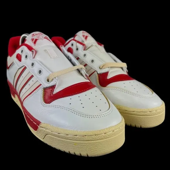 Adidas Rivalry Low 86 White Off White Red Shoes GZ2557 Men's Sizes 8 - 12.5