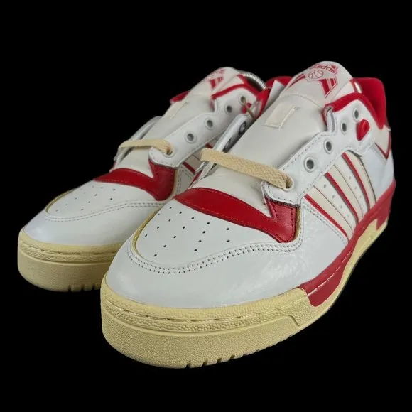 Adidas Rivalry Low 86 White Off White Red Shoes GZ2557 Men's Sizes 8 - 12.5