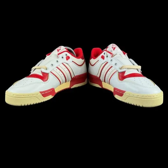 Adidas Rivalry Low 86 White Off White Red Shoes GZ2557 Men's Sizes 8 - 12.5