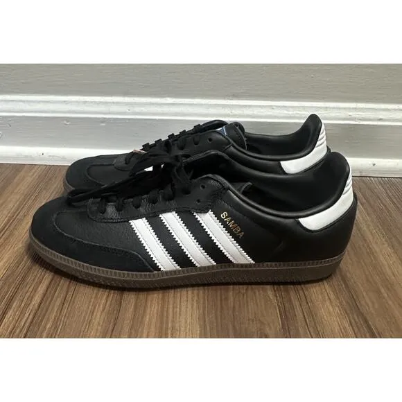 Adidas Samba OG Kids Leather Sneaker Shoe Black/White (IE3676) Unisex Sz US 6.5