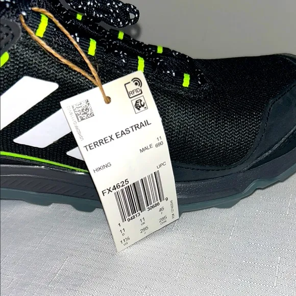 Adidas Terrex Eastrail Hiking Shoes Black and White Lightweight Size 11.5 NWT