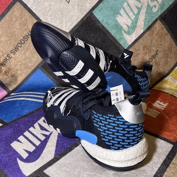 Adidas Trae Young 2 Basketball Shoes Boost in Navy Blue White Size 10 Men’s
