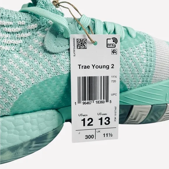 Adidas Trae Young 2 Young Basketball Shoes Mint Green/White IG5333 Mens Size 12