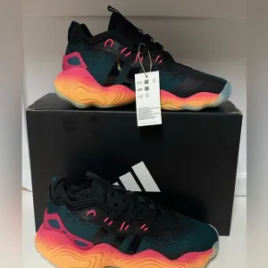 Adidas Trae Young 3 J Pink Acid Orange Black Men's Basketball Shoes SZ 9.5