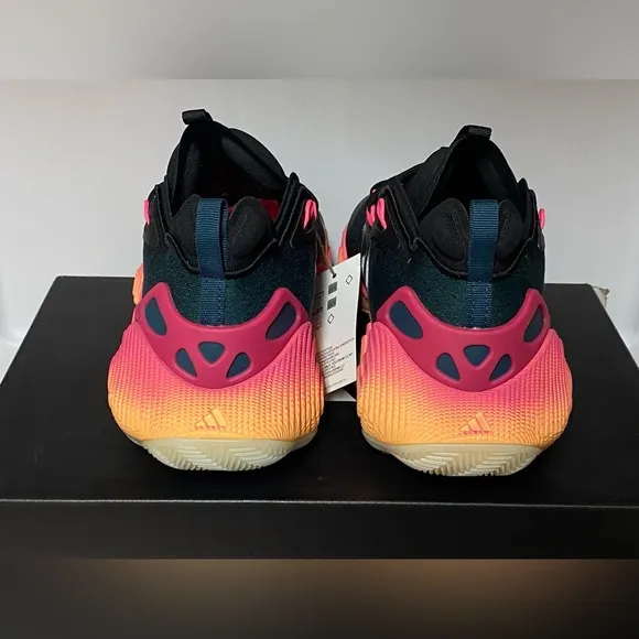 Adidas Trae Young 3 J Pink Acid Orange Black Men's Basketball Shoes SZ 9.5