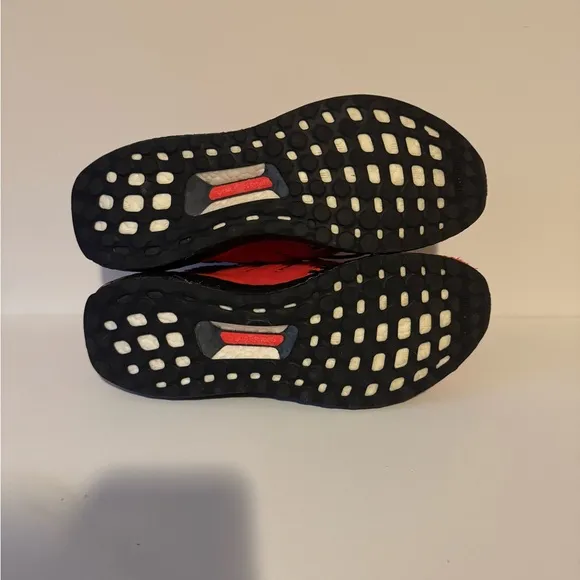Adidas Ultra Boost Running Shoes Orange Black Knit Lightweight Mens 9