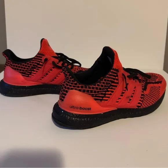 Adidas Ultra Boost Running Shoes Orange Black Knit Lightweight Mens 9