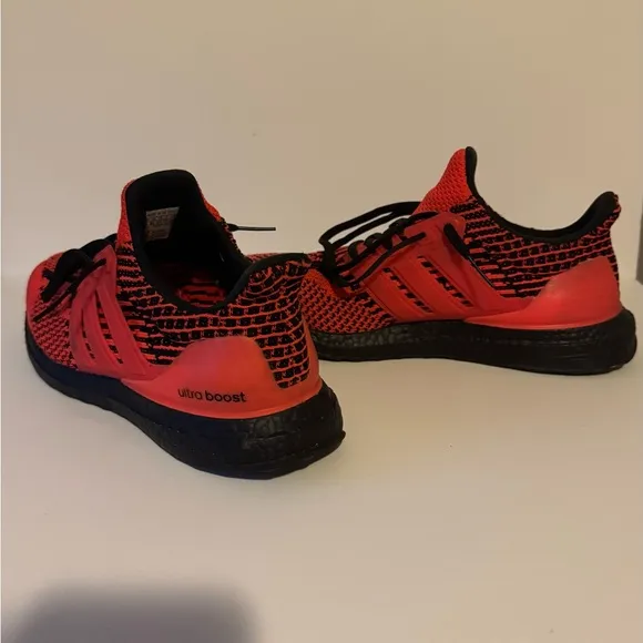 Adidas Ultra Boost Running Shoes Orange Black Knit Lightweight Mens 9