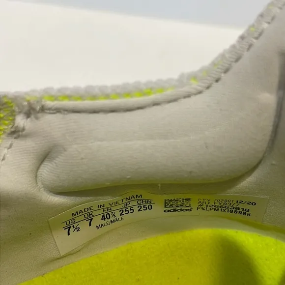 Adidas Ultraboost 21 Cloud White Solar Yellow Men’s Size 7.5 Running Shoes