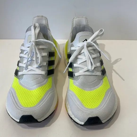 Adidas Ultraboost 21 Cloud White Solar Yellow Men’s Size 7.5 Running Shoes