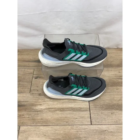 Adidas Ultraboost 21 Running Shoes Lightweight Athletic Black/Green Mens 9.5