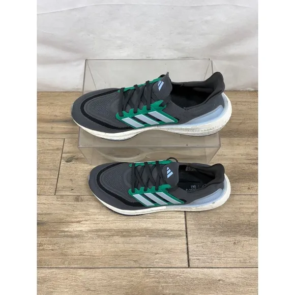 Adidas Ultraboost 21 Running Shoes Lightweight Athletic Black/Green Mens 9.5