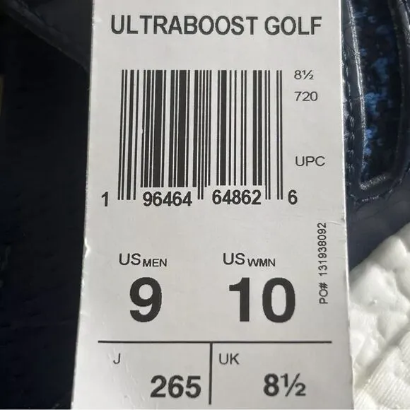 Adidas Ultraboost Golf Men’s Spikeless Golf Shoes Blue Size 9 IE2137