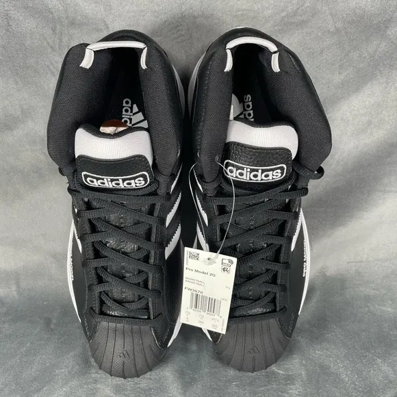 adidas Unisex-Adult Pro Model‎ 2g Basketball Shoes Black White Mens Size 8