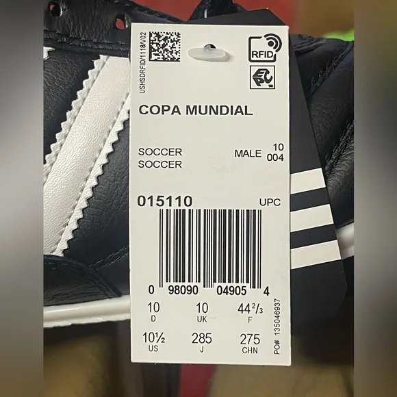 adidas Unisex Copa Mundial Soccer cleats.