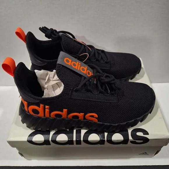 Adidas Unisex Kaptir 3.0‎ Black Lace-Up Running Shoes  Size 4 Youth IG2488 NEW