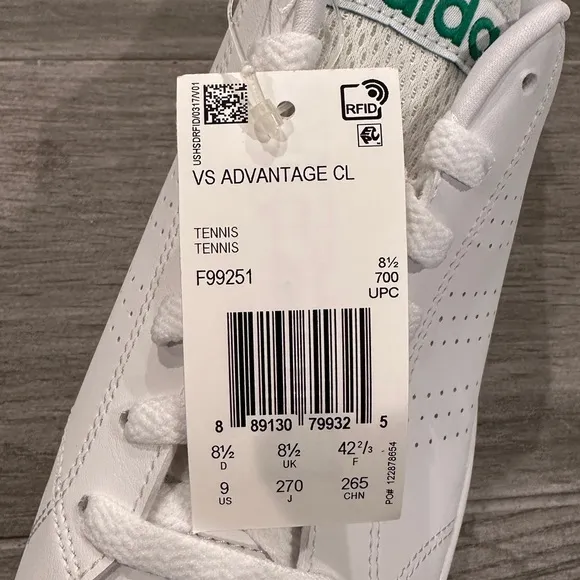 Adidas VS Advantage CL white tennis shoes sneakers