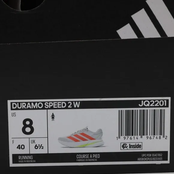 Adidas Women's Duramo Speed 2 Breathable Wide Running Shoes Gray/Red Size 8