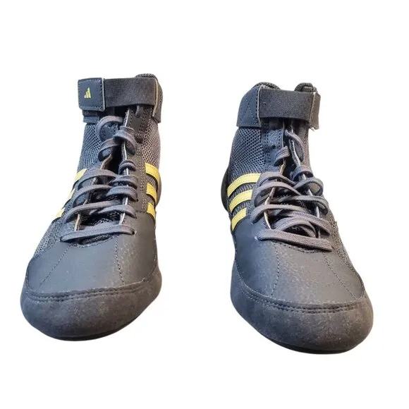 Adidas Wrestling Shoes Size 6.5 Grey Gold Lace-up High Top HP6869