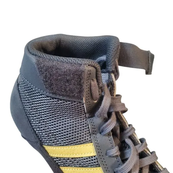 Adidas Wrestling Shoes Size 6.5 Grey Gold Lace-up High Top HP6869
