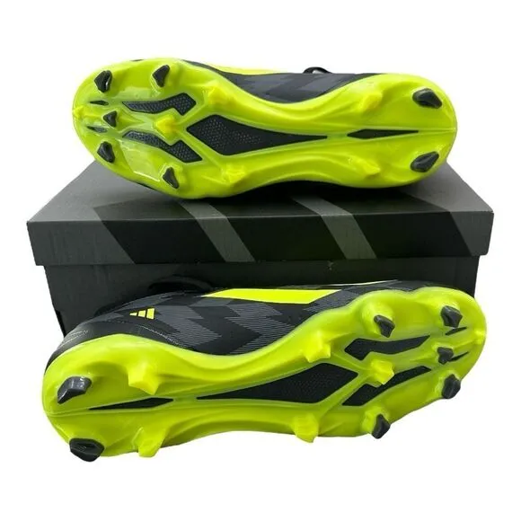 Adidas X Crazyfast INJ.3 FG Cleats Unisex Men 5.5 Women 6.5 Black Grey Lime