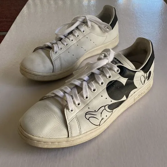 ADIDAS X DISNEY Men’s Stan Smith White Leather Shoes Size 9 1/2