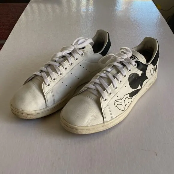 ADIDAS X DISNEY Men’s Stan Smith White Leather Shoes Size 9 1/2