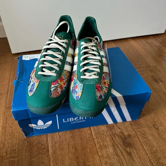 Adidas x Liberty London SL 72 sneakers OG womens size 11 green floral print NEW