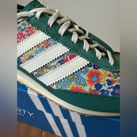 Adidas x Liberty London SL 72 sneakers OG womens size 11 green floral print NEW