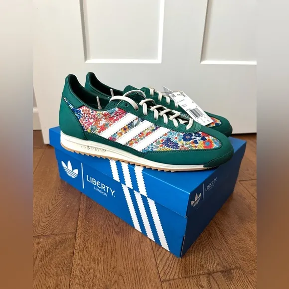 Adidas x Liberty London SL 72 sneakers OG womens size 9.5 green floral print