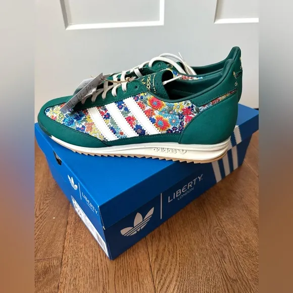 Adidas x Liberty London SL 72 sneakers OG womens size 9.5 green floral print