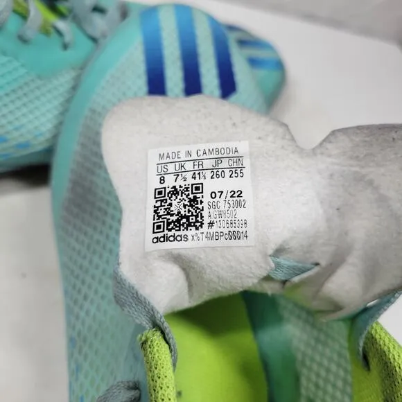 Adidas X Speedportal4 FxG Womens Indoor Soccer Football Cleats 8 Aqua Blue Laces