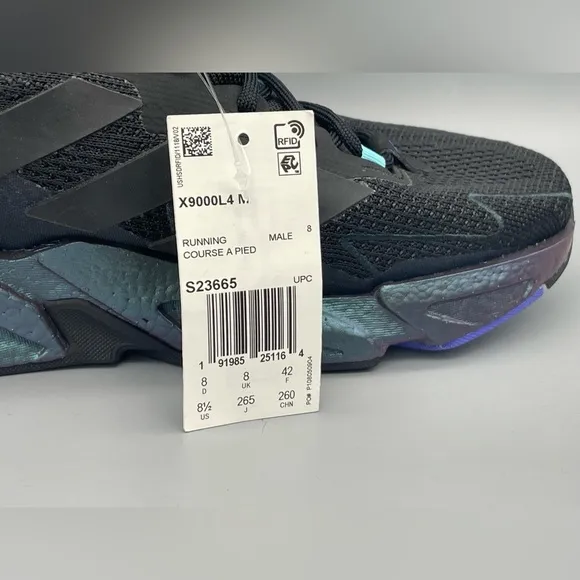 Adidas X9000L4 M Running Shoes Black / Pulse Aqua S23665 Men’s Size 8.5 NEW