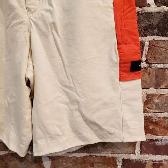 adidas Y-3 Yohji Yamamoto Men’s Lrg Stretch Terry Shorts Off White/Orange HZ8815