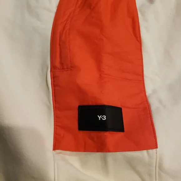 adidas Y-3 Yohji Yamamoto Men’s Lrg Stretch Terry Shorts Off White/Orange HZ8815