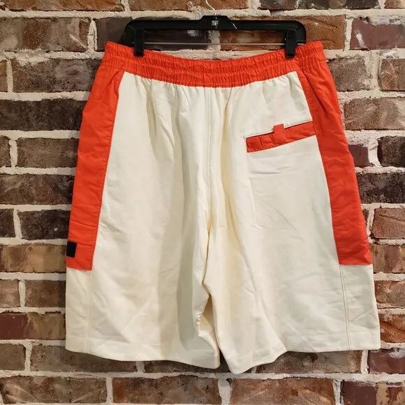 adidas Y-3 Yohji Yamamoto Men’s Lrg Stretch Terry Shorts Off White/Orange HZ8815