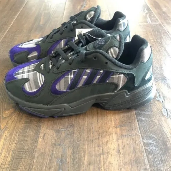 Adidas Yung 1 Purple Plaid Sneakers Size 6 Wmn