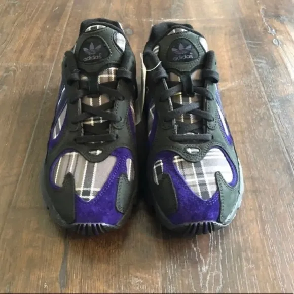 Adidas Yung 1 Purple Plaid Sneakers Size 6 Wmn