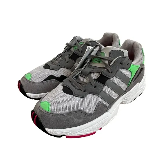 Adidas Yung-96 J Torsion Sneakers Shoes Men’s Size 6.5 Gray Green Pink Athletic