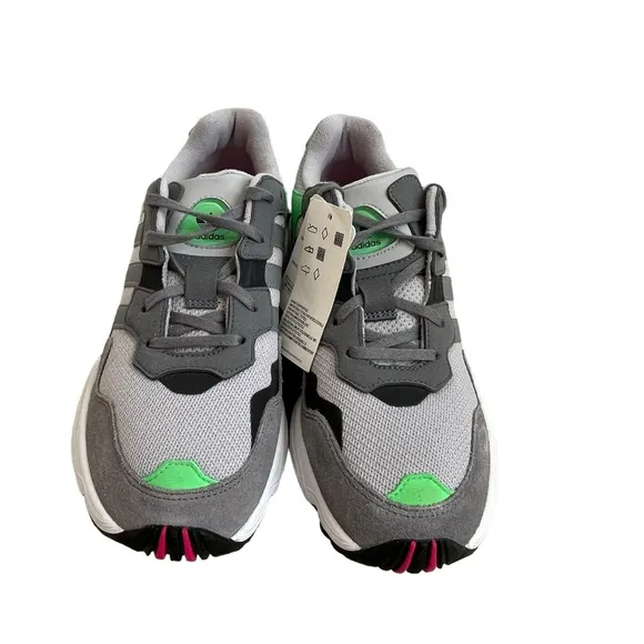 Adidas Yung-96 J Torsion Sneakers Shoes Men’s Size 6.5 Gray Green Pink Athletic