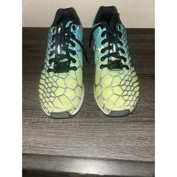 Adidas ZX Flux J Green Aqua  Athletic Running Ortholite Unisex Sneakers Size 6