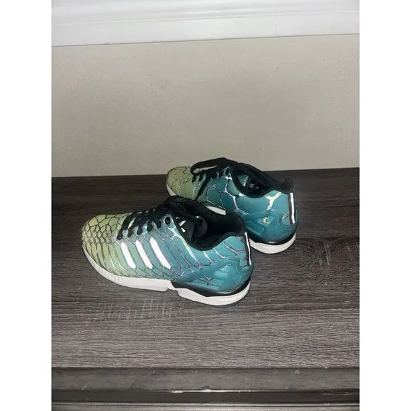 Adidas ZX Flux J Green Aqua  Athletic Running Ortholite Unisex Sneakers Size 6