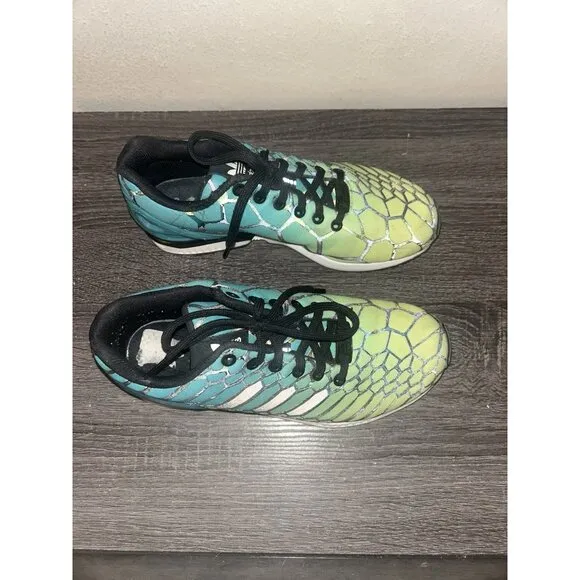 Adidas ZX Flux J Green Aqua  Athletic Running Ortholite Unisex Sneakers Size 6