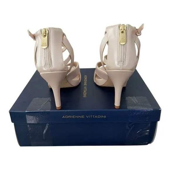 Adrienne Vittadini Xalt Pearlized Light Pink Heeled Sandals Women’s Size 6 M