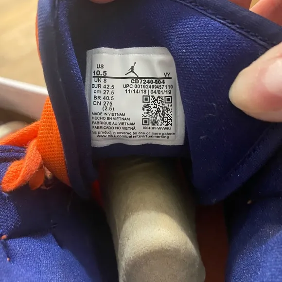 Air Jordan 1 Mid Orange/Navy Size 10.5 Shoes CD7240-804 with Box