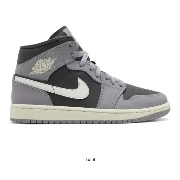 Air Jordan sneakers  1 Mid Cement Grey black white shoes women’s 8.5