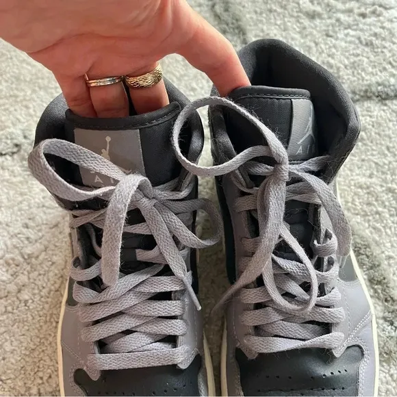 Air Jordan sneakers  1 Mid Cement Grey black white shoes women’s 8.5