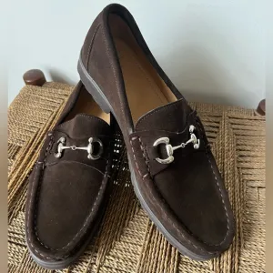 Alan Payne Shoes Men’s 8 Brown Wharton Suede Bit Loafers