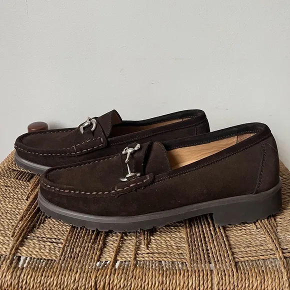 Alan Payne Shoes Men’s 8 Brown Wharton Suede Bit Loafers