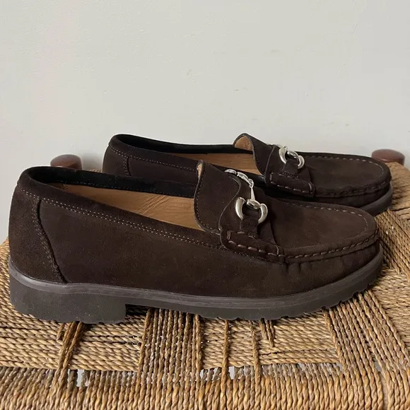 Alan Payne Shoes Men’s 8 Brown Wharton Suede Bit Loafers